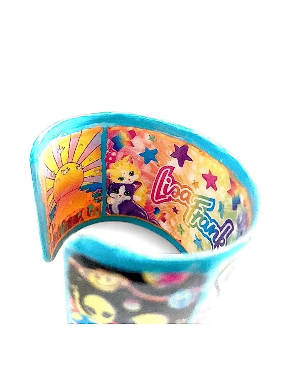 Bright and Whimsical Character Bracelet with Cute Girl and Kitten, Lips, Leopard